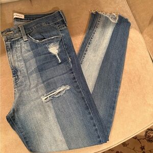 Flying Monkey Distressed two toned Blue Jeans